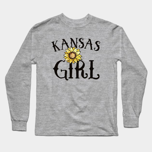 Kansas Girl Long Sleeve T-Shirt by bubbsnugg